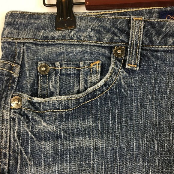 Aeropostale Womens Sz 5/6 Stretch Flare Blue Destressed Denim Jeans Inseam 29" - Picture 5 of 12